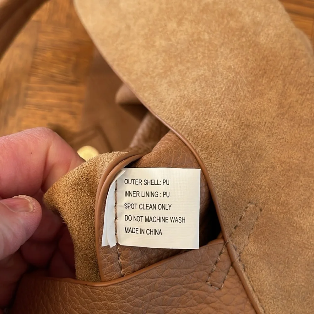 Anthropologie SHIRALEAH Two-Tone Tan VEGAN Leather Women's Bag
